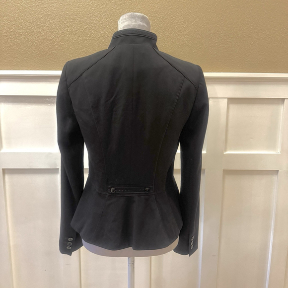 White House Black Market Peplum Blazer Size:4P Lined Sculpted Ponte Stretch - Picture 4 of 14